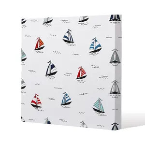 Red & Blue Sailboats (Canvas Print) / 127 x 127 x 4cm