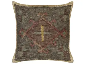 Throw Cushion KATORA Jute 45 x 45 cm Oriental Green