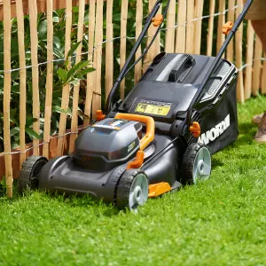 WORX WG743E.1 40V 40cm Cordless Lawn Mower with  2 x 4.0Ah Batteries and Charger