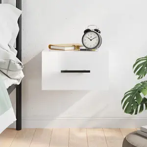 Berkfield Wall-mounted Bedside Cabinet High Gloss White 35x35x20 cm