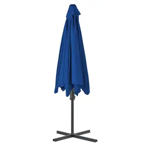 Berkfield Outdoor Parasol with Steel Pole Blue 300x230 cm