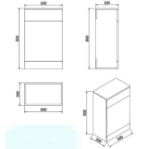 Aquarius Halite Waterproof Grey 500mm WC Unit