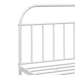 Berkfield Metal Bed Frame with Headboard and Footboard White 200x200 cm