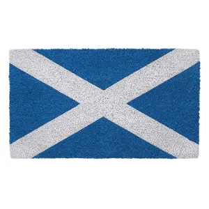 Eco-Friendly Latex Backed Coir Door Mat, Scottish Flag