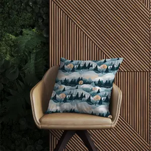 Dreamy Snowy Christmas Scene Outdoor Cushion 45cm x 45cm