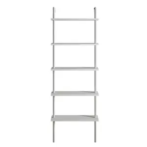 Iker 174cm H x 60cm W Stainless Steel Ladder Bookcase White