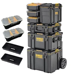 Dewalt Toughsystem 2 11PC Rolling Mobile Tool Storage Box Trolley + Organisers