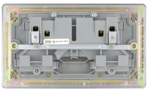 Colours Steel Double 13A Socket & Grey inserts