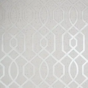 GoodHome Euclea Art deco Silver effect Textured Wallpaper