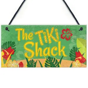 Red Ocean The Tiki Shack Hanging Bar Pub Plaque Cocktails Beach Decoration Sign Friendship Gift