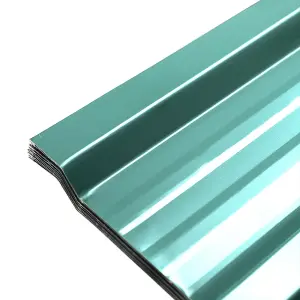 12 PCS Corrugated Sheet Dark Green Metal Panels for Roof and Wall, L 115 cm x W 45 cm x T 0.27 mm