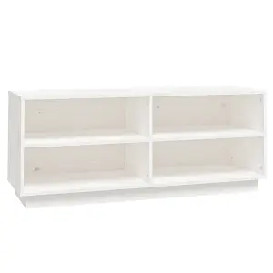 Shoe Cabinet White 110x34x45 cm Solid Wood Pine