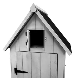 Wooden Garden Storage Shed - Grey