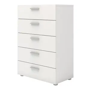 Pepe Chest of 5 Drawers in White