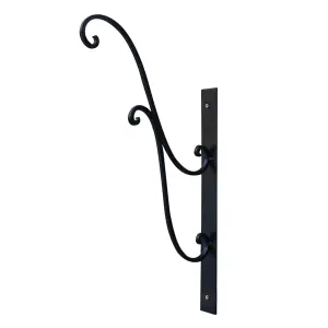 Extra Large Ornate Black Outdoor Garden Bird Feeder Hanging Wall Bracket