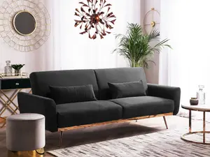 3 Seater Sofa EINA Black Velvet