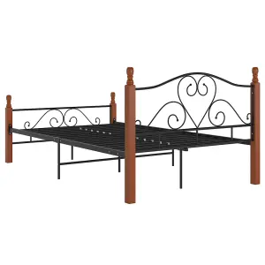 Berkfield Bed Frame Black Metal 120x200 cm