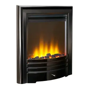 Acantha Amara Coal Electric Fire in Black Nickel with Remote Control