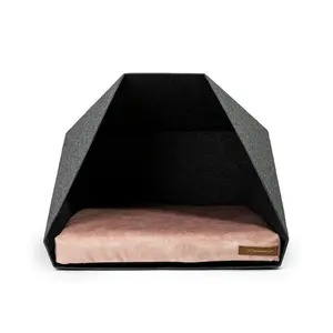 Polyester Pet Bed Dark Grey/Pink 