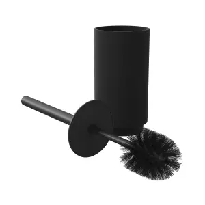 GoodHome Kina Black Polypropylene Toilet brush & holder