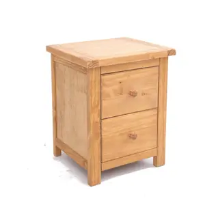 Lugo 2 Drawer Bedside Table Wood Knob