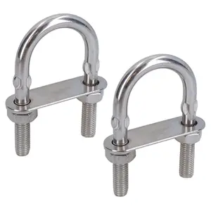 M10 40mm x 82mm U-Bolt / N-Bolt Stainless Steel Marine Grade Boat Trailer 2 Pack