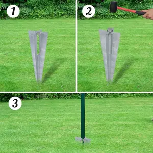 Enos Outdoor Euro Fence Panel Set with Ground Spike Steel Grey / 150cm H x 2500cm W