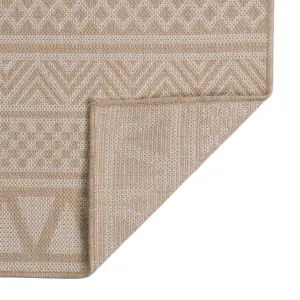 Outdoor Flatweave Rug 200x280 cm Brown Stripes