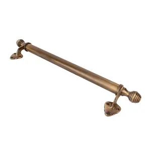 Sash Heritage Victorian Sash Bar with Reeded Ends and Standard Feet - 210mm - Antique Brass