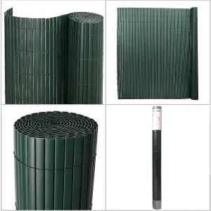 Green PVC Privacy Fence Sun Blocked Screen Panel Blindfold for Balcony 1 x 3 M