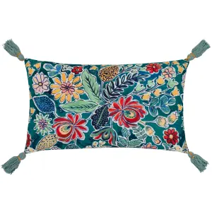 Wylder Adeline Floral Tasselled Feather Rich Cushion