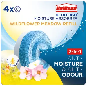 UniBond Aero 360 Wildflower Meadow Moisture absorber refill, Pack of 4