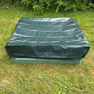 Metal Raised Vegetable Bed in Green (100cm x 30cm) with Cover