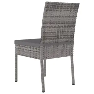 Berkfield Garden Dining Chairs 4 pcs Poly Rattan Grey