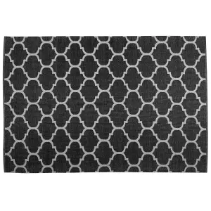 Reversible Area Rug 140 x 200 cm Black and White ALADANA