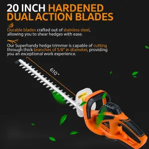 SuperHandy Lightweight Hedge Trimmer Lawn and Garden Landscaping Corded 610mm 600W