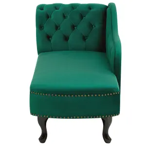 Left Hand Chaise Lounge Velvet Green NIMES