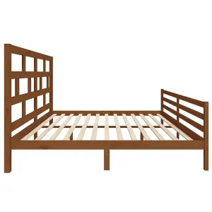 Berkfield Bed Frame Honey Brown Solid Wood Pine 200x200 cm