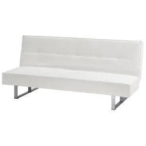 Sofa Bed DERBY White Faux Leather