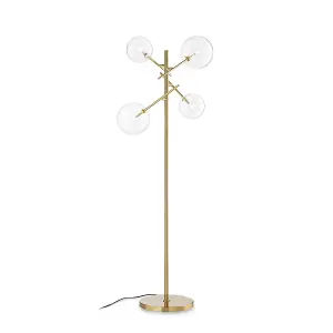 Luminosa EQUINOXE 4 Light Multi Arm Floor Lamp Brass