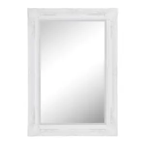 Burdette Glass Flat Wall Mirror White / 134 cm H x 43 cm W