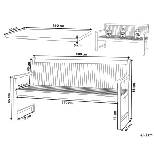 Garden Bench with Cushion VIVARA Certified Acacia Wood Dark Red