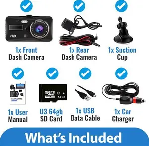 UK's 1 Dashcam Pro (Front & Rear Camera) - Free UK Next Day Delivery