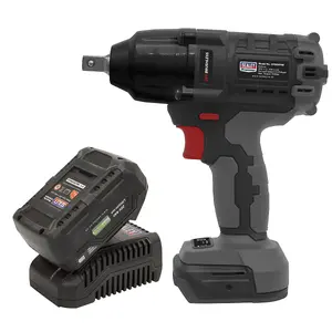 Sealey Brushless Impact Wrench Kit 1/2"Sq Drive 20V 4Ah SV20 Series CP20VPIWKIT1