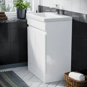 Nes Home Alaska White 600 mm Freestanding Basin Vanity Unit