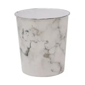 JVL Small Marble Waste Paper Bins, 24.5cmx26.5cm, Set of 2