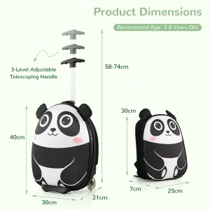 Costway 2PCS 30CM 40CM ABS Kids Suitcase Backpack Set Portable & Lightweight School Travel Luggage