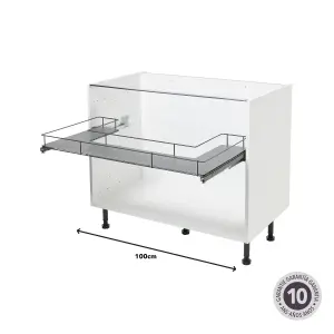 GoodHome Pebre Grey Under-sink 100cm Pull-out storage