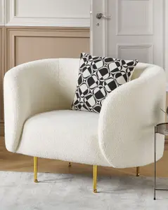 Beliani Glam Armchair LOEN Boucle White