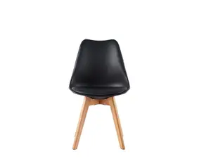 Single Dining Chair with Solid Wooden Legs and Seat Cushion Pad - Eva by MCC